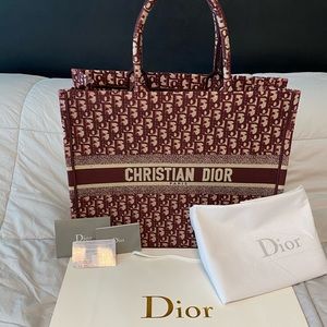 PRISTINE** Dior Burgundy Oblique Book Tote